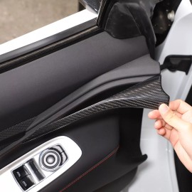Ynei Real Carbon Fiber Door Strip Panel Trim Cover Fit for Corvette C8 2020-2024