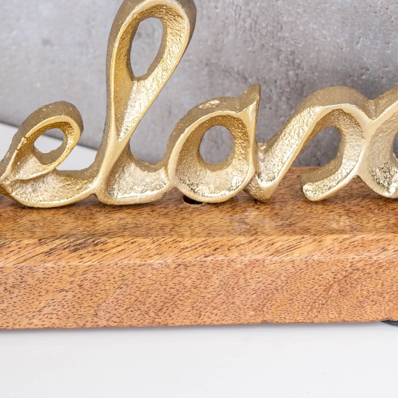 levandeo Set of 3 Lettering Love Home Relax Gold Mango
