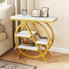 LITTLE TREE End Table, 4-Tier Narrow Faux Marble Side Table