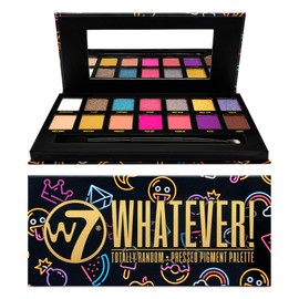 W7 | Whatever Pressed Pigment Palette Makeup | Tones: Cream Matte, Shimmer & Chromes | Colours: Bold And Bright, Pinks, Purples, Blues and Oranges | Cruelty Free Makeup For Women