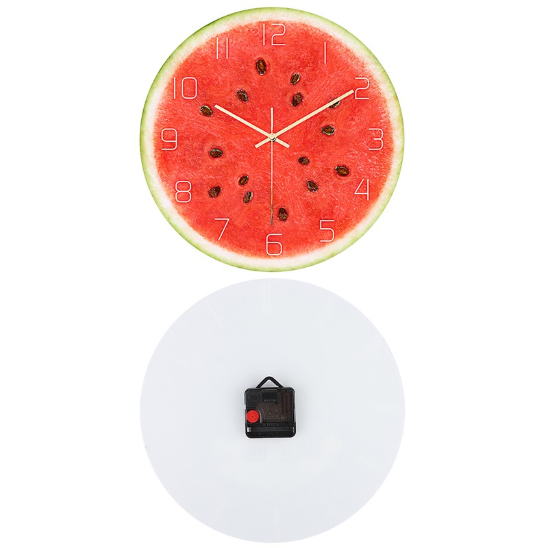 Watermelon Pattern Acrylic Office Home Room Wall Hanging Round Clock