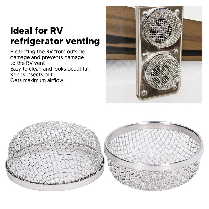 2Pcs RV Water Heater Vent Cover Stainless Steel 2.8in Flying