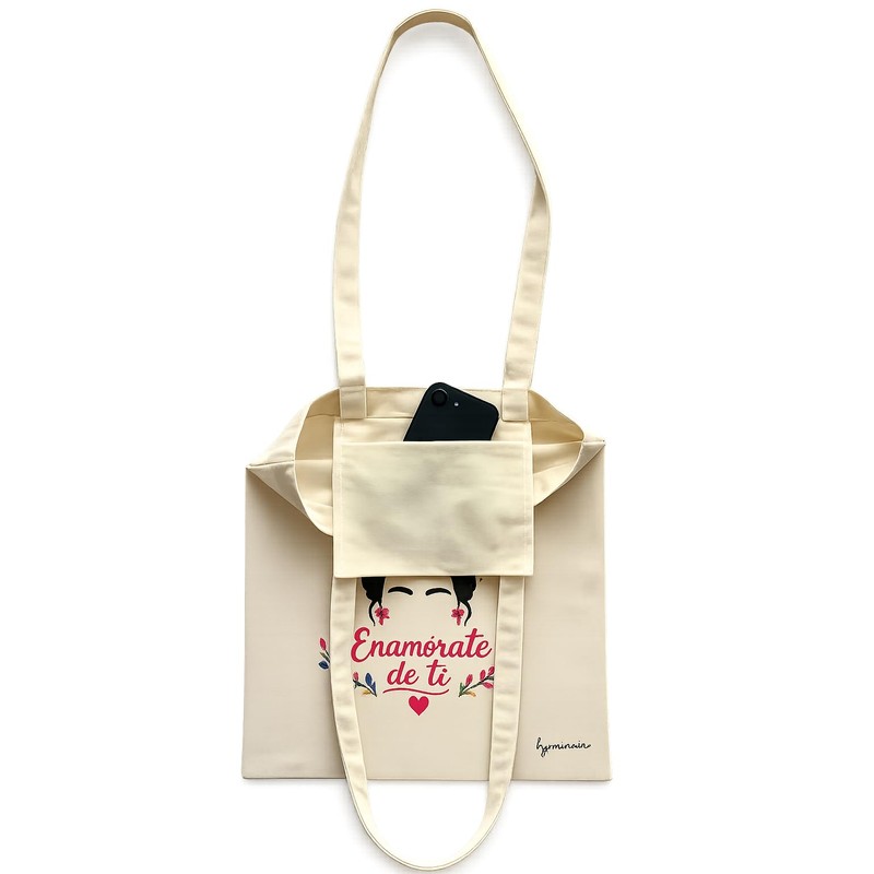 Mimain Borsa tote bag da donna Frida, stile artistico floreale,