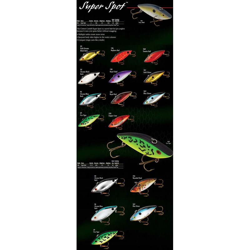 Cotton Cordell C2569 Super Spot Lure, Fire Tiger, 3"