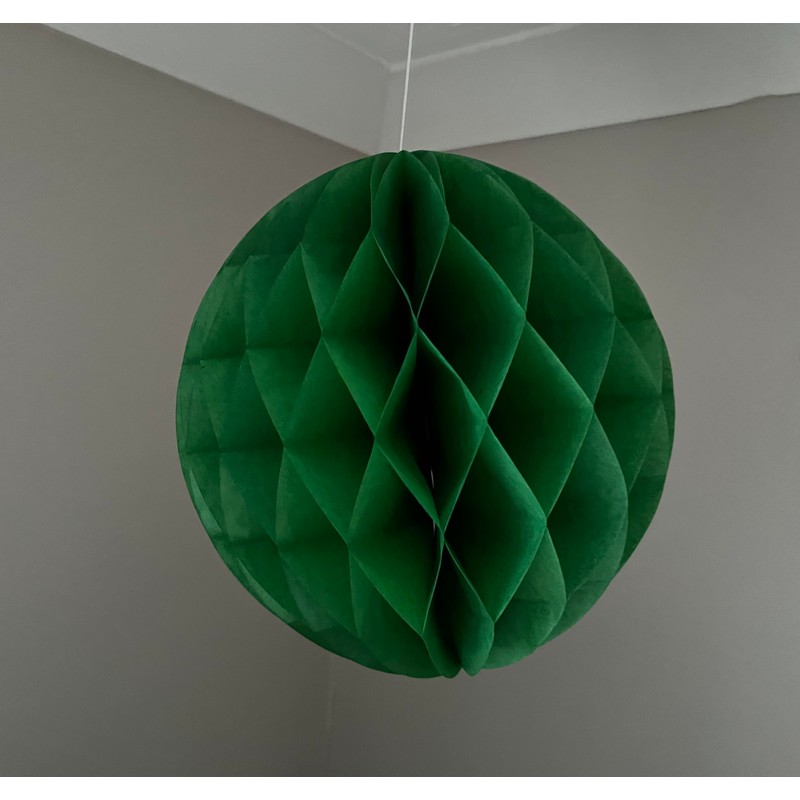 Bottle Green Paper Honeycombs, 10cm-30cm (5 Pack)