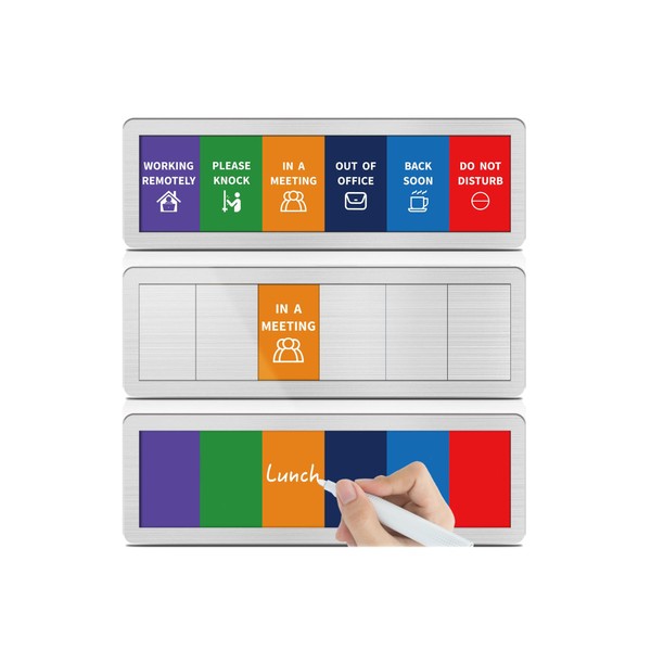 Office Door Signs with 6 Printed Status Options – Do