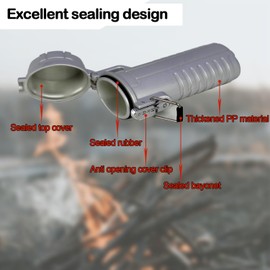 Outdoor EDC Waterproof Lighter Case Cover Sleeve for BIC Regular Lighters, Seal Pouch for Hiking, Camping, Travel (Silver)