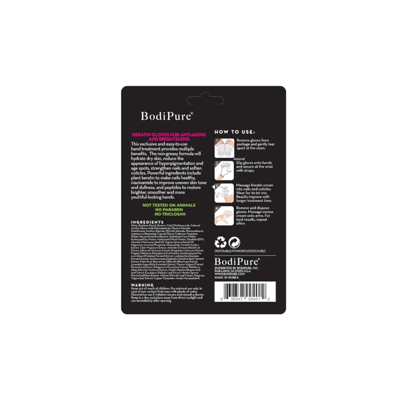 BODIPURE Guantes de queratina prémium – Hidratantes y suavizantes de