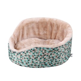Dehner Small Animal Cuddly Bed Velvet, Approx. 31 x 25 x 13 cm, Nylon/Plush, Rose/Turquoise/Grey