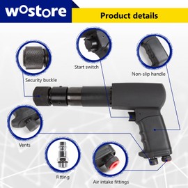 Wostore 25-Piece Set of Pneumatic Hammer Multifunctionl Air Hammer Piece Chisel Set including Air Shovel Ball Joint Fork Sleeve Pressure Plate Drill