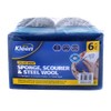 Xtra Kleen Sponge Scourer Pad, Steel Wool Value Pack (6