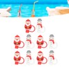 10Pcs Christmas Straw Covers Caps Cartoon Soft Silicone Christmas Straw