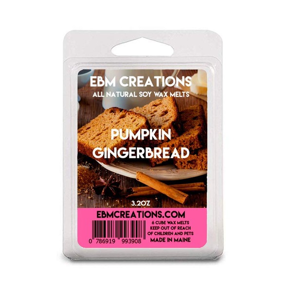 Pumpkin Gingerbread Soy Wax Melts - 3.2oz, 6 Cube Clamshell,