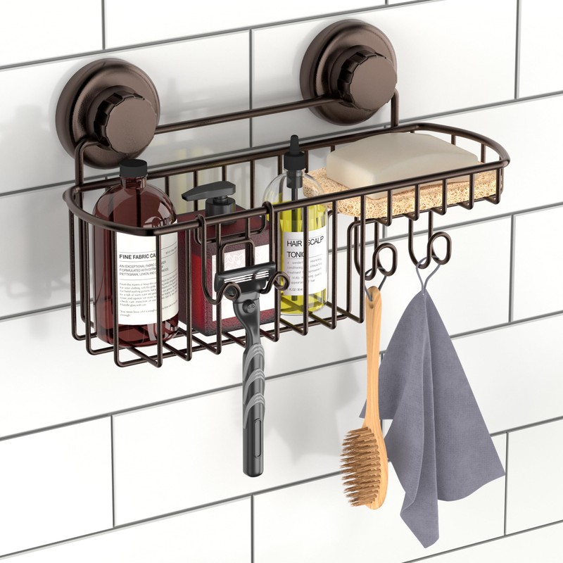 HASKO 2 Pack Shower Caddy Suction Cup with Hooks &
