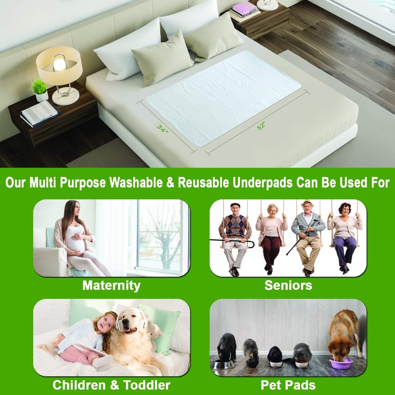 Nobles Premium Quality Quilted Bed Pad - Waterproof, Reusable &