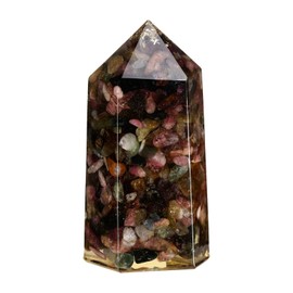 dssmboom Pack of 2 Healing Crystal Wands Hexagonal Crystal Point for Meditation Wicca Chakra Balancing, Tourmaline