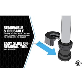 Southwire E-LB-075 3/4" Push Install Type EMT LB Conduit Body, Gray