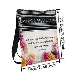 LiuenMgg Bible Quotes Messenger Bag Small Ethnic Pattern Printed Adjustable Strap Crossbody Zipper Bag Phone Bag Wallet Cute Shoulder Handbag for Christians Women -8