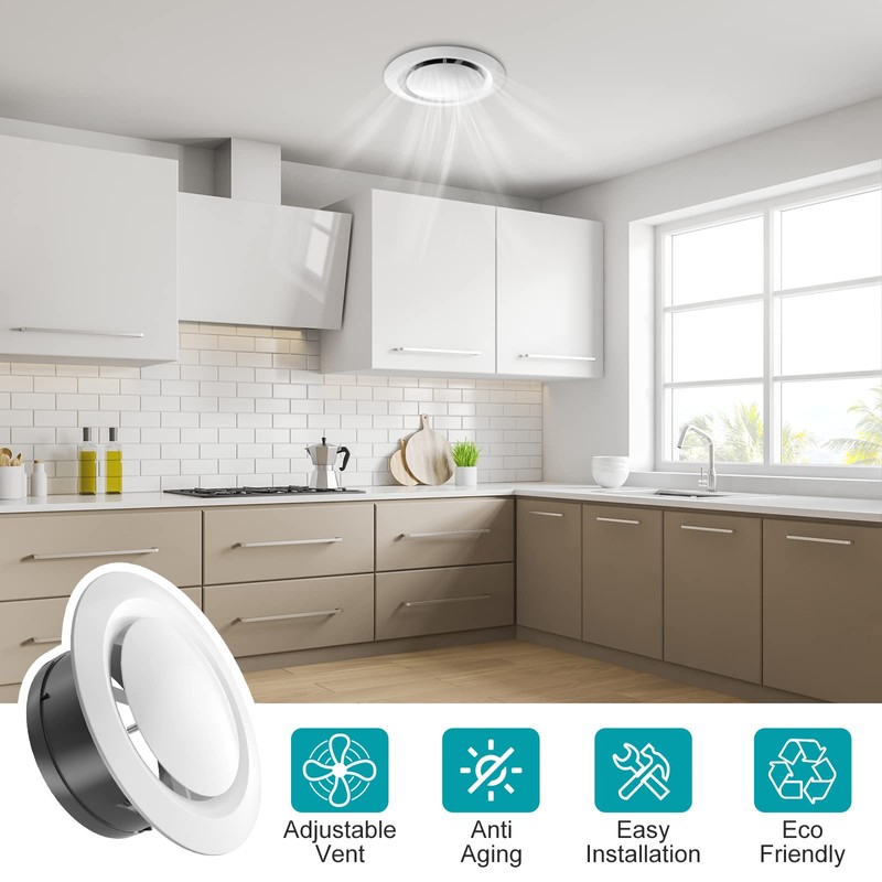HG Power 8 Inch Soffit Vent, Adjustable Air Vent Cover,