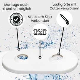 Double Heating Pipe Rosette (15-22 mm) (Pack of 6) to Cover Heating Pipes on the Floor - Double Rosette for Radiators - Double Radiator Rosettes for Heating - Rosettes for Radiator Pipes