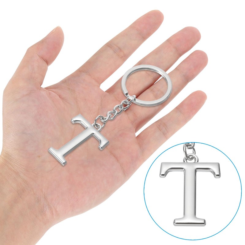 PATIKIL Initial Letter Keychain, Letter T Key Chain DIY Pendant