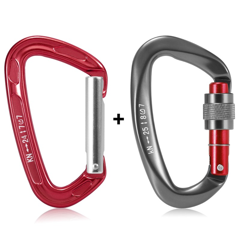 [通拓商品]24KN Non-locking Straight Gate Carabiner 25KN Twist Gate Carabiner Heavy