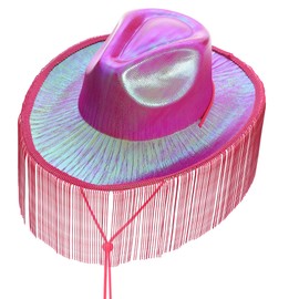 Cowboy Hat for Women Western Cowboy Cowgirl Hat with Fringes for Western Country Themed Bachelorette Party Rosered