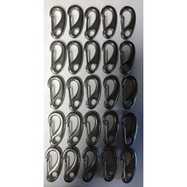 25 Piece Carabiner Clip 2 Inch Marine Grade 316 Stainless Steel Spring Snap Hook Clip Egg Type Clip Hook for Keychain, Dog Leashes, Flag Pole, Hiking, Boating
