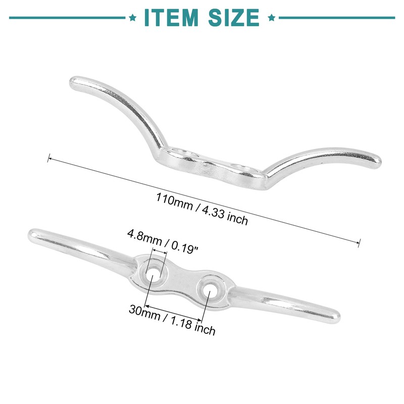 ACROPIX Rope Boat Deck Flag Pole Cleat Hooks 316 Stainless