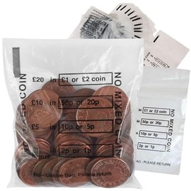 500 Pack - GBP Pounds Money Bags - Perfect for Organising and Storing Currency! Strong Cash Bags for Banking Fiat Coins