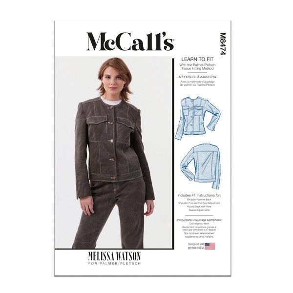 MCCALLS Sewing Pattern M8474K5 Misses' Jacket by Melissa Watson K5