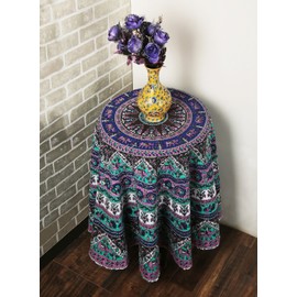 Round Zodiac Star Tapestry Indian Hippie Elephant Mandala Wall Hanging Ethnic Decorative Art Celtic Tapestry