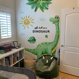 SHUCHING Large Dinosaur Wall Sticker Peel and Stick, Self-Adhesive Vinyl Watercolor Dino Wall Decal, Wall Decor Art Home Decoration for Nursery Playroom Bedroom Classroom