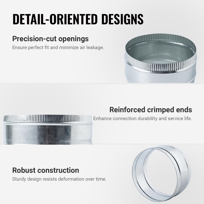 ZOWZEA 10 Inch Round Galvanized Steel Duct Connector - Metal