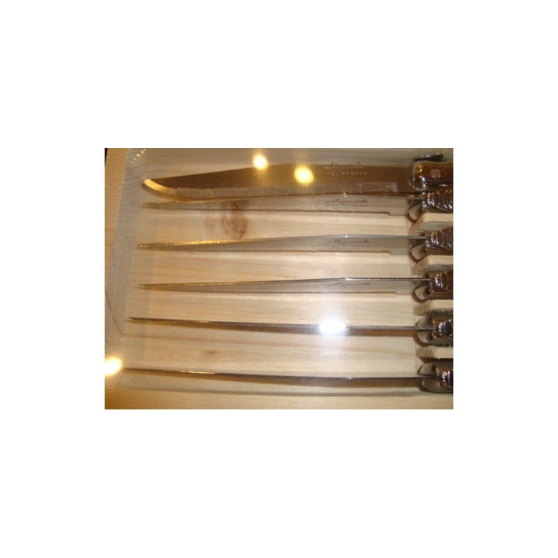 Laguiole White 6-Piece Steak Knives Set -Thiers France