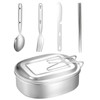 Stainless Steel Camping Mess Kit, 4-Piece Cookware Set with Tins