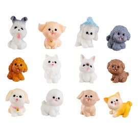 Voyyphixa ミニ置物 ミニチュア 犬 12種類セット 小さいなワンチャン フィギュア 可愛い DIY 卓上 装飾 贈り物 風景置物 盆栽飾り 雑貨 新年 誕生日 クリスマス プレゼント アクセサリー オーナメント