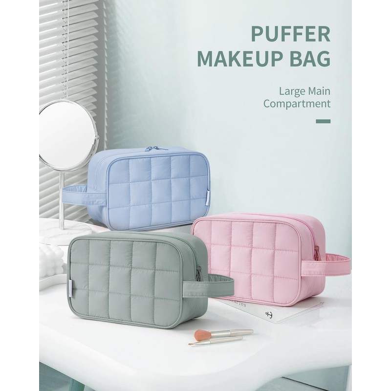 Narwey Travel Makeup Bag Large Cosmetic Bag Makeup Case Organizer