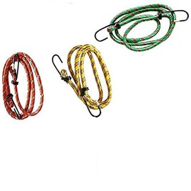 3 NEW BUNGEE STRAPS CORDS SET WITH HOOKS ELASTICATED ROPE CORD CAR BIKE LUGGAGE