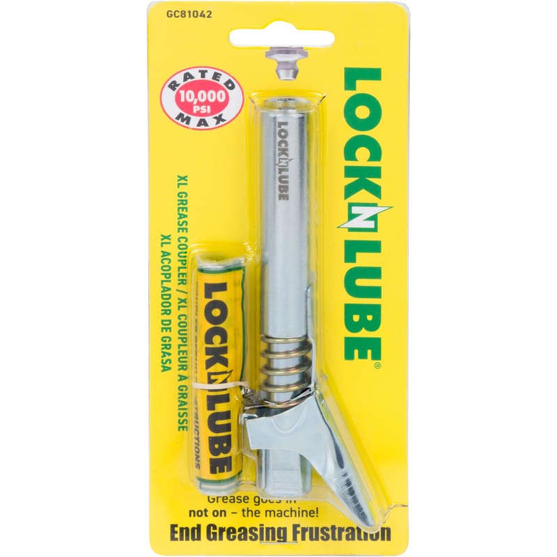 LockNLube Grease Gun Coupler XL - Extra reach for recessed
