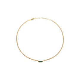 Breil Jewellery TJ3657 Stylize Collection Women's Necklaces in Coloured Steel, Colour Gold with Malachite, Alloy Steel, Alloy Steel