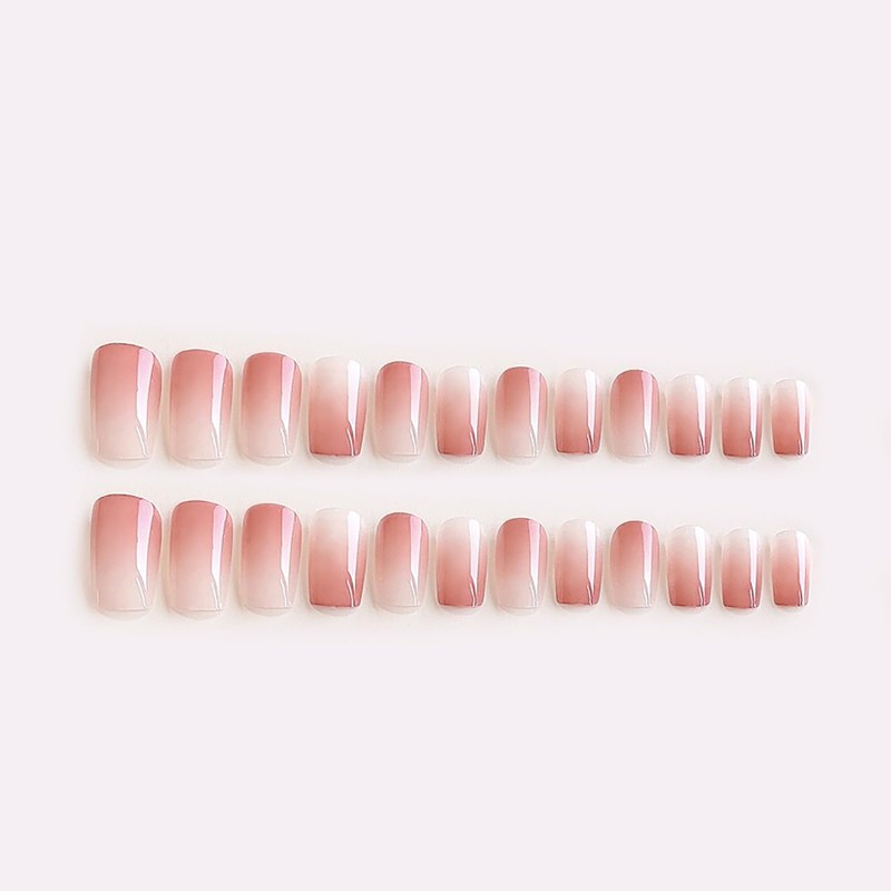 SEMTIM Nail Tips, 24 Pieces, Medium, Short, Round False Nails,
