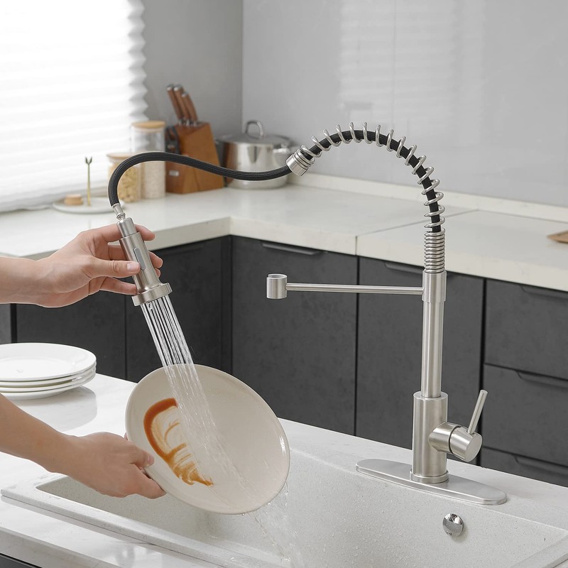 VOTON Kitchen Faucets with Pull Out Sprayer Commercial Spring Sink