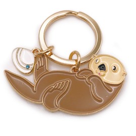 Aquatic Key Ring [Sea Otter] Marine Animal Cute Key Chain Z0219/KH