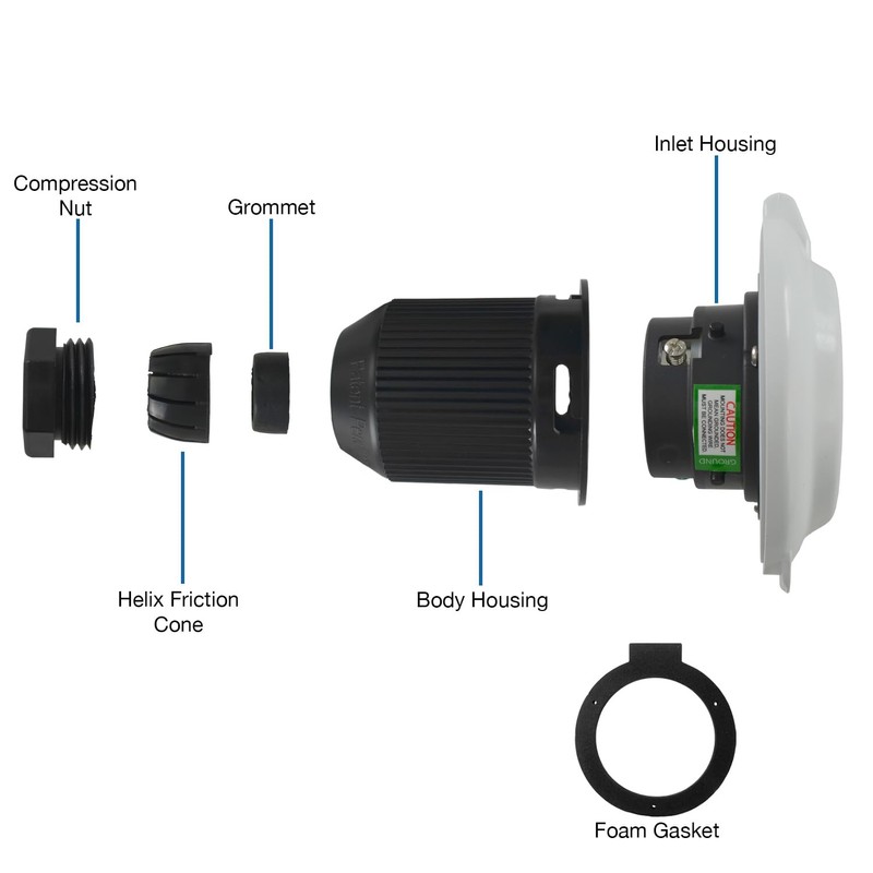 Conntek 30 Amp 125 Volt RV Marine Power Inlet -