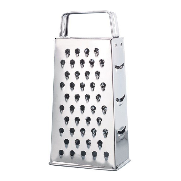 HIC Kitchen Professional Grater Zester, Stainless Steel, 4 Multi-Grating Surfaces, 7.5 x 4.25 x 3.25-Inches, Secure-Grip Handle, Ideal for Cheese, Chocolate, Citrus