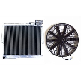 3 Rows Full Aluminum Radiator + Fan for 1977-1980 MG MGB GT/Roadster 1.8L 110 Engine