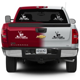 Antler Addiction Decal - Size Does Matter - Whitetail Hunting Stciker - Hunting Automotive Window Decal - Whitetail Stickers - Hunters Image