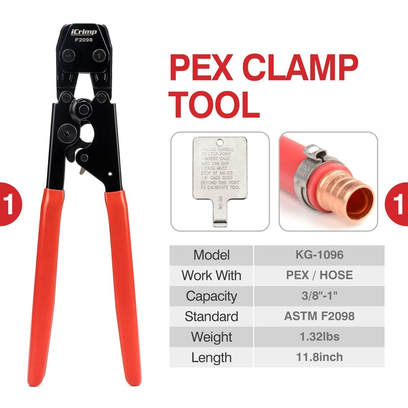 iCRIMP KIT-1096D PEX Clamp Tool Kit for 3/8 to 1