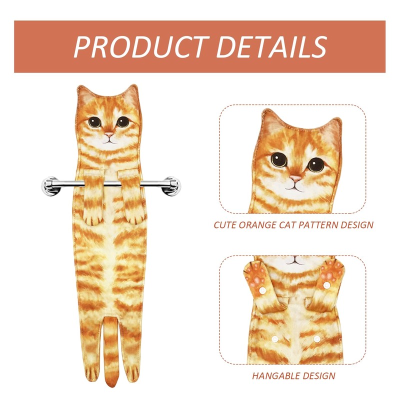 DUINIU 1 Piece Cute Cat Hand Towel for Bathroom, Kitten